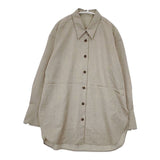 qualite ウールツイルシャツ 定価26400円 オーバーサイズ 長袖シャツ グレージュ レディース カリテ【中古】5-1029T∞