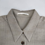 qualite ウールツイルシャツ 定価26400円 オーバーサイズ 長袖シャツ グレージュ レディース カリテ【中古】5-1029T∞