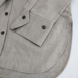 qualite ウールツイルシャツ 定価26400円 オーバーサイズ 長袖シャツ グレージュ レディース カリテ【中古】5-1029T∞