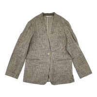 qualite シルクネップツイードジャケット 定価46200円 ジャケット グレー レディース カリテ【中古】5-0821M∞
