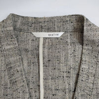 qualite シルクネップツイードジャケット 定価46200円 ジャケット グレー レディース カリテ【中古】5-0821M∞