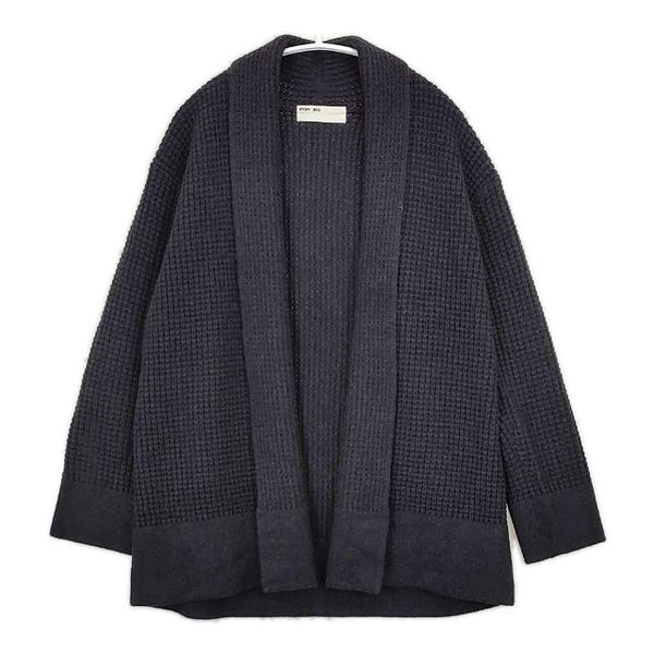 evam eva カシミヤ ワッフルニット E173K119 羽織 カーディガン チャコールグレー レディース エヴァムエヴァ【中古】5-1101T∞