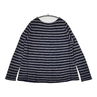 45R/45rpm インディゴギマボーダーテントTシャツ 定価35000円 ニット ネイビー レディース フォーティーファイブアールピーエム【中古】5-0821M∞
