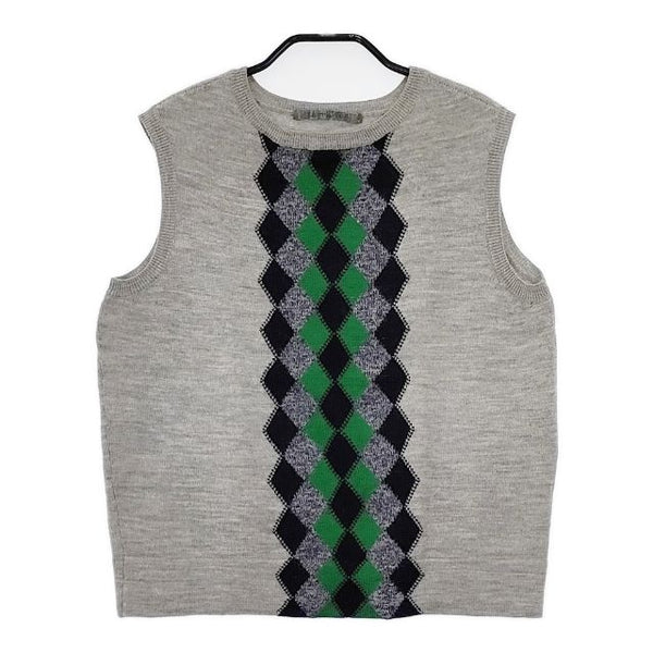 umii 908/45R/45rpm ウールジャガードベスト 女の子 ノースリーブニット ベスト グレー レディース ウミフォーティーファイブアールピーエム【中古】5-1029T∞