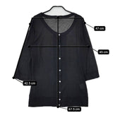 pas de calais 長袖 コットン 製品洗い ロング カーディガン ブラック レディース パドカレ【中古】5-0602M∞