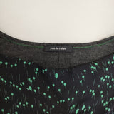 pas de calais ウールシルク 切替 セーター ニット グリーン チャコールグレー レディース パドカレ【中古】5-1019T∞