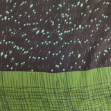 pas de calais ウールシルク 切替 セーター ニット グリーン チャコールグレー レディース パドカレ【中古】5-1019T∞