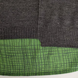 pas de calais ウールシルク 切替 セーター ニット グリーン チャコールグレー レディース パドカレ【中古】5-1019T∞