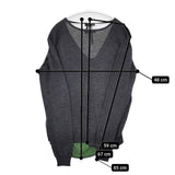 pas de calais ウールシルク 切替 セーター ニット グリーン チャコールグレー レディース パドカレ【中古】5-1019T∞