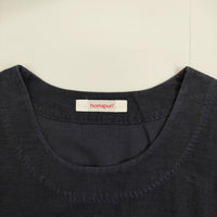 homspun 102-1307 七分袖 コットンリネン ワンピース ネイビー レディース ホームスパン【中古】5-0821M∞