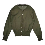 homspun 131-6966 コットン カーディガン カーキ レディース ホームスパン【中古】5-0821M∞