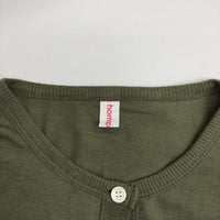 homspun 131-6966 コットン カーディガン カーキ レディース ホームスパン【中古】5-0821M∞