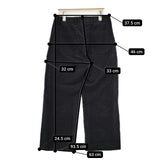 YAECA 13677 ベロア コットン モールスキン パンツ ブラック レディース ヤエカ【中古】5-1029T∞