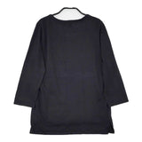 homspun 122-6898 コットン 長袖Ｔシャツ カットソー ロンＴ ブラック レディース ホームスパン【中古】5-0602M∞