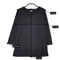 homspun 122-6898 コットン 長袖Ｔシャツ カットソー ロンＴ ブラック レディース ホームスパン【中古】5-0602M∞
