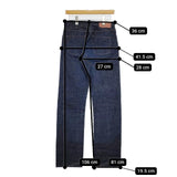 homspun 122-3216 ジーンズ コットン サイズM デニムパンツ ネイビー レディース ホームスパン【中古】5-0821G∞