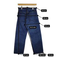 YAECA 6-12U スリムテーパード USED NAVY コットン ジーンズ デニムパンツ ネイビー レディース ヤエカ【中古】5-0821G∞