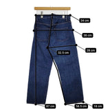 YAECA 6-12U スリムテーパード USED NAVY コットン ジーンズ デニムパンツ ネイビー レディース ヤエカ【中古】5-0821G∞