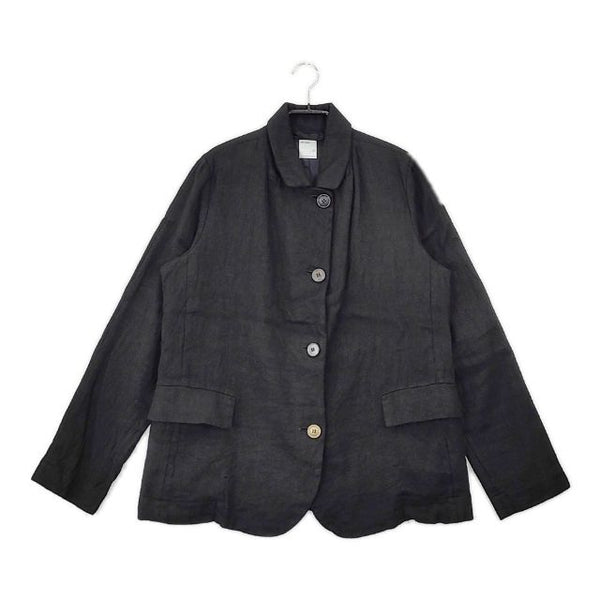 mon sakata リネンウール  ジャケット ブラック レディース モンサカタ【中古】5-0602M∞