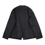 a. IOJK-14A511 ウール ピン付き ノーカラージャケット ブラック レディース エードット【中古】5-1029T∞