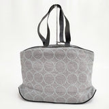 mina perhonen tambourine laiva bag 刺繍 水色レザーハンドル aas9271 トートバッグ グレー ミズイロ レディース ミナペルホネン【中古】5-0603G◎