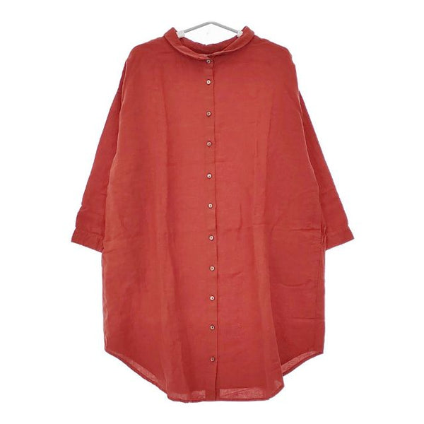 nest Robe リネン近江晒 2way ロールカラーロングブラウス 01213-1085 ワンピース レッド レディース ネストローブ【中古】5-0601M∞