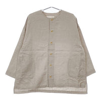 nest Robe 01201-1439 リネン ノーカラージャケット ベージュ レディース ネストローブ【中古】5-0601M∞