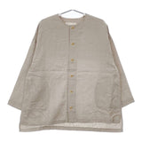 nest Robe 01201-1439 リネン ノーカラージャケット ベージュ レディース ネストローブ【中古】5-0601M∞