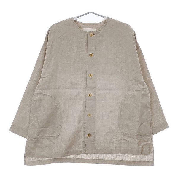 nest Robe 01201-1439 リネン ノーカラージャケット ベージュ レディース ネストローブ【中古】5-0601M∞