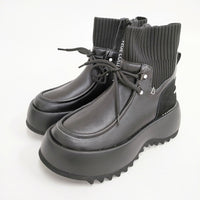 VEGE ベジ BIG FOOT 厚底 定価35200円 ブーツ ブラック レディース【中古】5-0603G◎