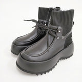 VEGE ベジ BIG FOOT 厚底 定価35200円 ブーツ ブラック レディース【中古】5-0603G◎
