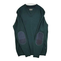 Barbour 1902385 Vネック エルボーパッチ サイズS セーター ニット グリーン メンズ バブアー【中古】5-0928T△