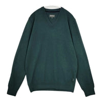 Barbour 1902385 Vネック エルボーパッチ サイズS セーター ニット グリーン メンズ バブアー【中古】5-0928T△