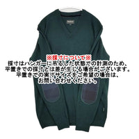 Barbour 1902385 Vネック エルボーパッチ サイズS セーター ニット グリーン メンズ バブアー【中古】5-0928T△