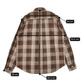 SCYE BASICS チェック コットン 長袖シャツ ベージュ ブラック レディース サイベーシックス【中古】5-0915M∞