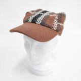 HIGHLAND2000 ウール チェック 帽子 ニットキャップ ブラウン グレー レディース ハイランド2000【中古】5-1021T◎