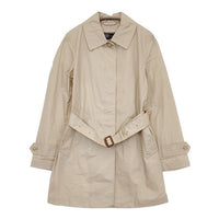 Traditional Weatherwear ポリウレタンコーティング 34 ベルト付き ステンカラーコート ベージュ レディース トラディショナルウェザーウェア【中古】5-0915M∞