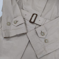 Traditional Weatherwear ポリウレタンコーティング 34 ベルト付き ステンカラーコート ベージュ レディース トラディショナルウェザーウェア【中古】5-0915M∞