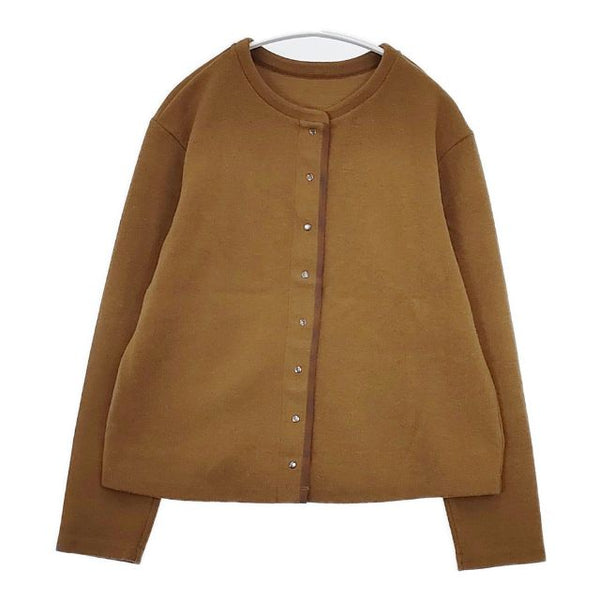 HUMAN WOMAN ウォッシャブルミルドジャージカットソー カーディガン 22AW ブラウン レディース ヒューマンウーマン【中古】5-1019T∞