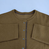 HUMAN WOMAN ウォッシャブルミルドジャージカットソー カーディガン 22AW ブラウン レディース ヒューマンウーマン【中古】5-1019T∞