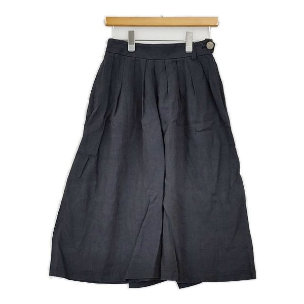 Pal'las Palace リネン ガウチョ キュロット パンツ ネイビー レディース パラスパレス【中古】5-0602M∞