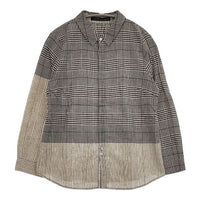 Pal'las Palace コットンリネン チェック 比翼ボタン ブラウス シャツ ベージュ ネイビー レディース パラスパレス【中古】5-0915M∞