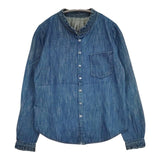 Pal'las Palace フリル コットン デニム インディゴ ブラウス シャツ ネイビー レディース パラスパレス【中古】5-0915M∞