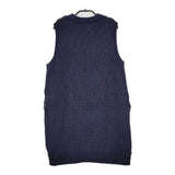 STAMP AND DIARY スリット ノースリーブニット ウールコットン ベスト ネイビー レディース スタンプ アンド ダイアリー【中古】5-1019T∞