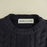 STAMP AND DIARY スリット ノースリーブニット ウールコットン ベスト ネイビー レディース スタンプ アンド ダイアリー【中古】5-1019T∞