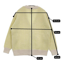 BATONER 未使用 SHIPS別注 ウールモヘヤアルパカ ヘリンボーン 定価28930円 カーディガン ホワイト イエロー レディース バトナー【中古】5-0905T♪