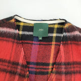 jejia イタリア製 ウールナイロン ベスト レッド ブルー レディース ジェジア【中古】5-1019T∞