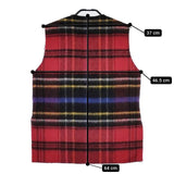 jejia イタリア製 ウールナイロン ベスト レッド ブルー レディース ジェジア【中古】5-1019T∞