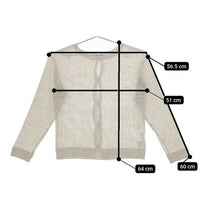 Toujours バックボタン 長袖Ｔシャツ カットソー ロンＴ ライトグレー レディース トゥジュー【中古】5-0602M∞