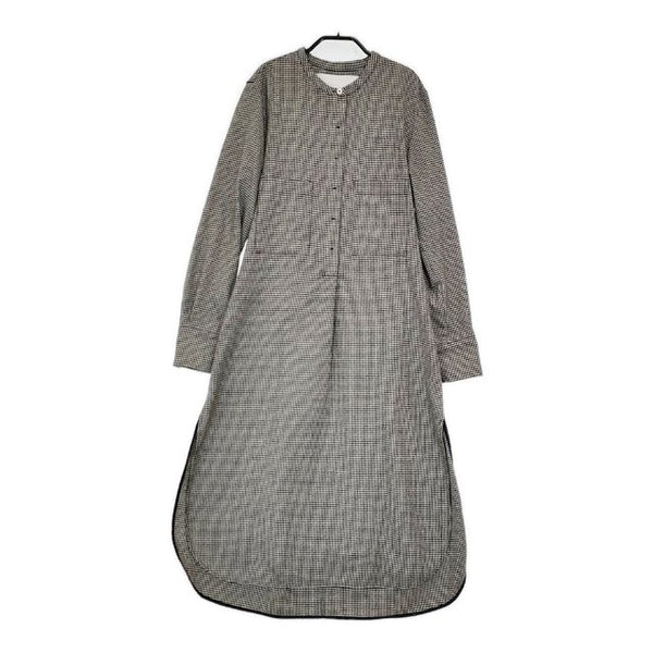 TICCA 千鳥格子 ウール ハーフボタン プルオーバー ワンピース ブラック ホワイト レディース ティッカ【中古】5-1019T∞